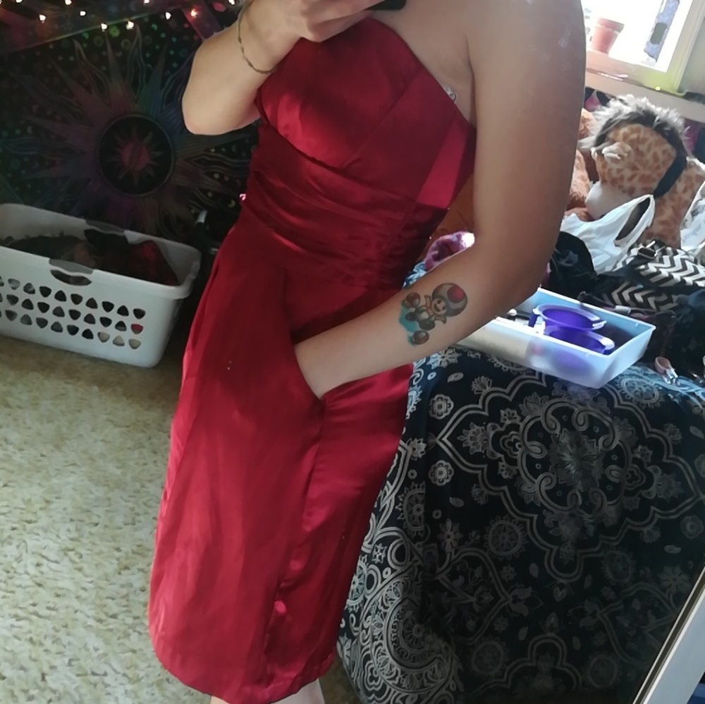 Davids bridal dress red